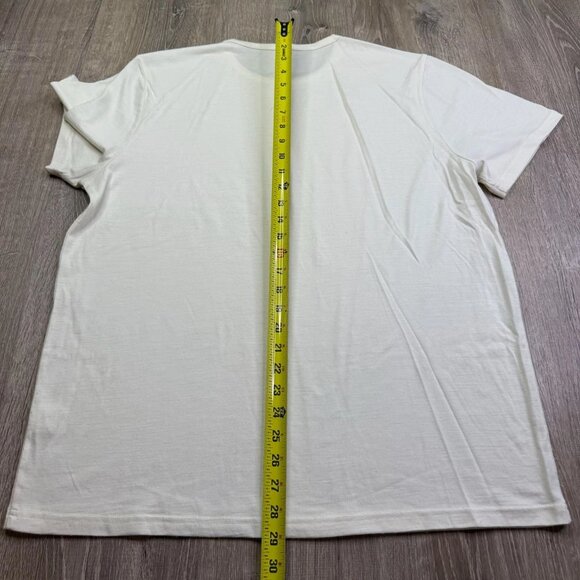 Unbound Mens Off White Crew Neck Lightweight Merino Wool Casual T-Shirt Sz XXL - Picture 8 of 9